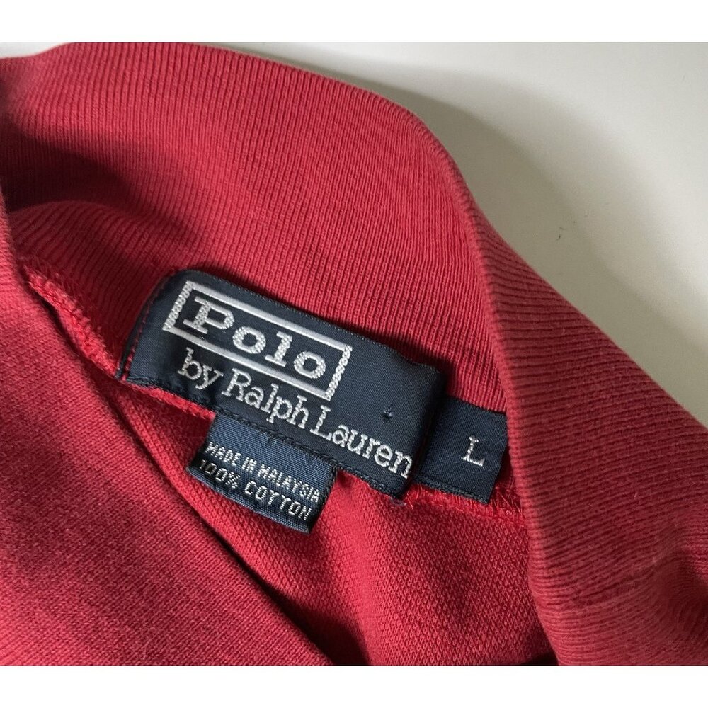 Polo Ralph Lauren Men’s Long Sleeve Mock Neck Shirt Red Size L - Picture 3 of 7